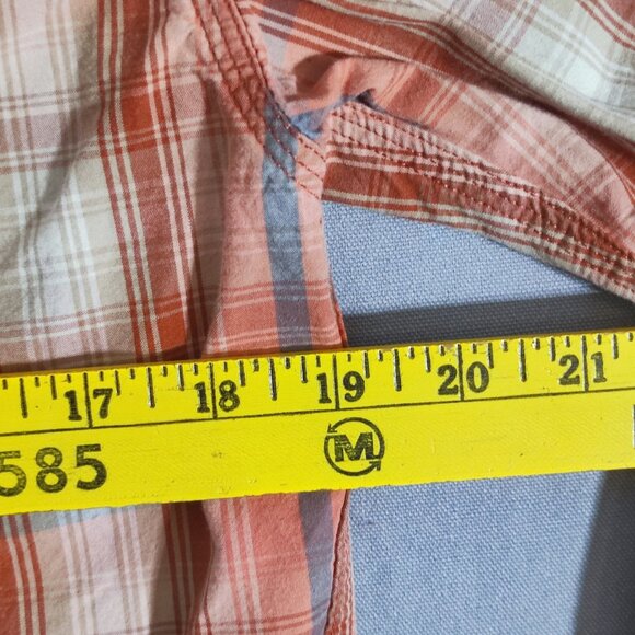 Carhartt button down shirt men's size S orange colour plaid pattern - Picture 10 of 11
